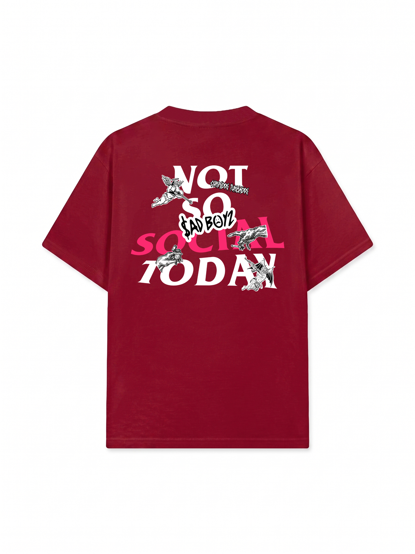 Áo Thun Relaxed Fit Not So Social Today Sad Boyz