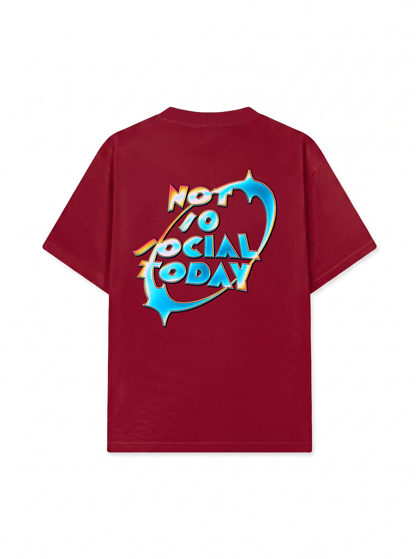 Áo Thun Relaxed Fit Not So Social Today Neon Holographic