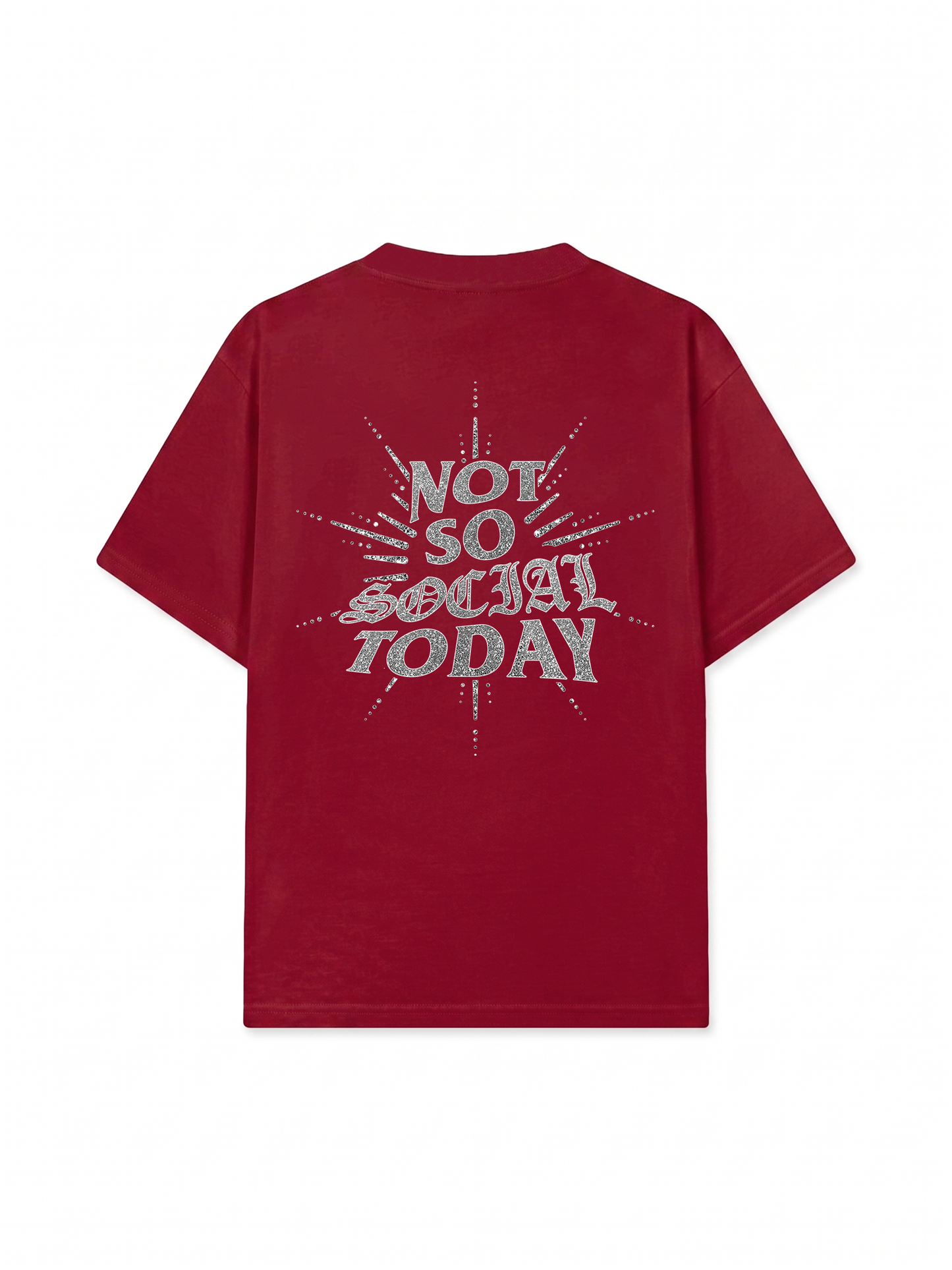 Áo Thun Relaxed Fit Not So Social Today Silver Glitter