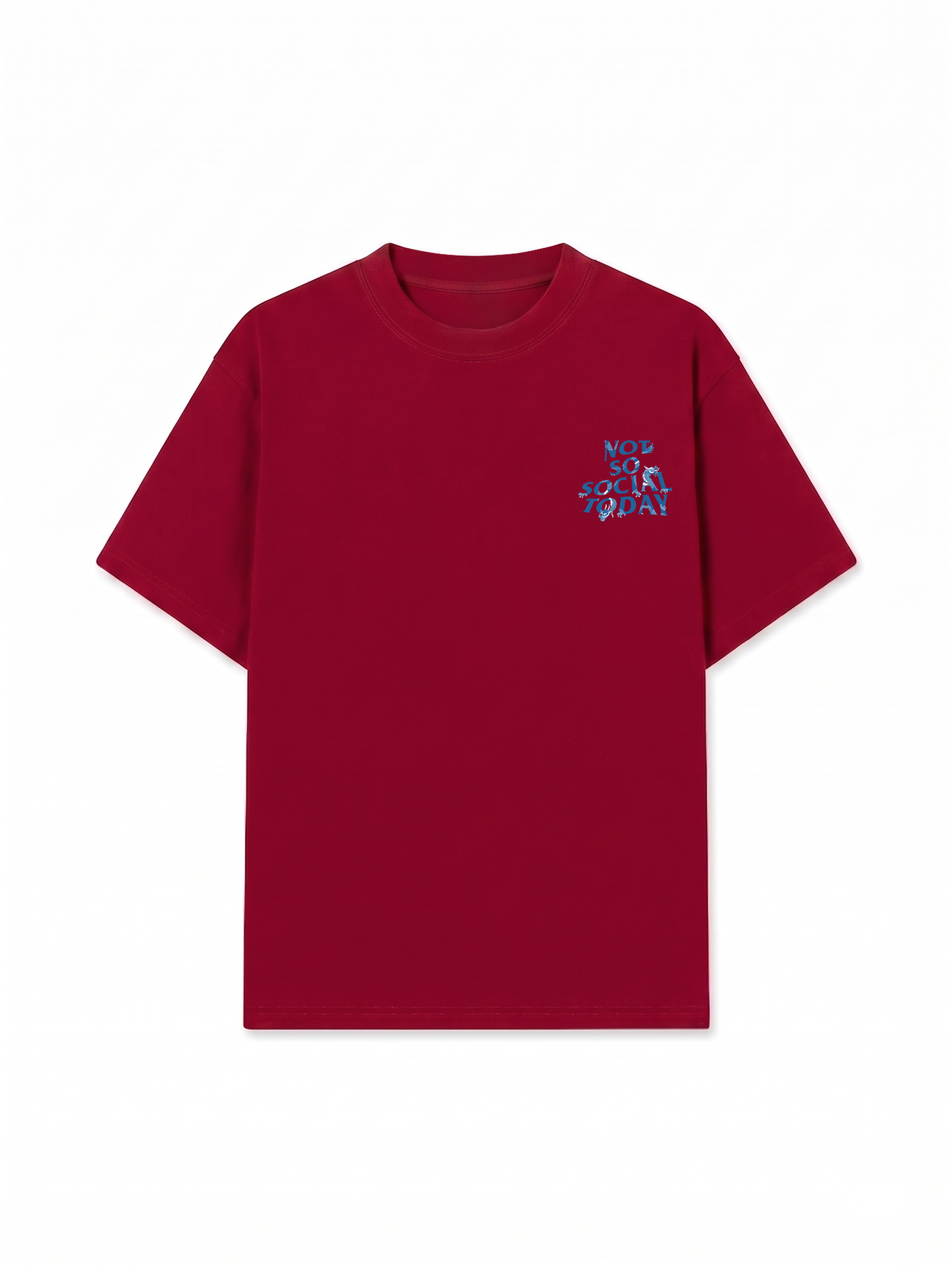 Áo Thun Relaxed Fit Not So Social Today Blue Dragon