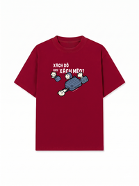 Áo Thun Relaxed Fit Hội Mèo Xách Vali