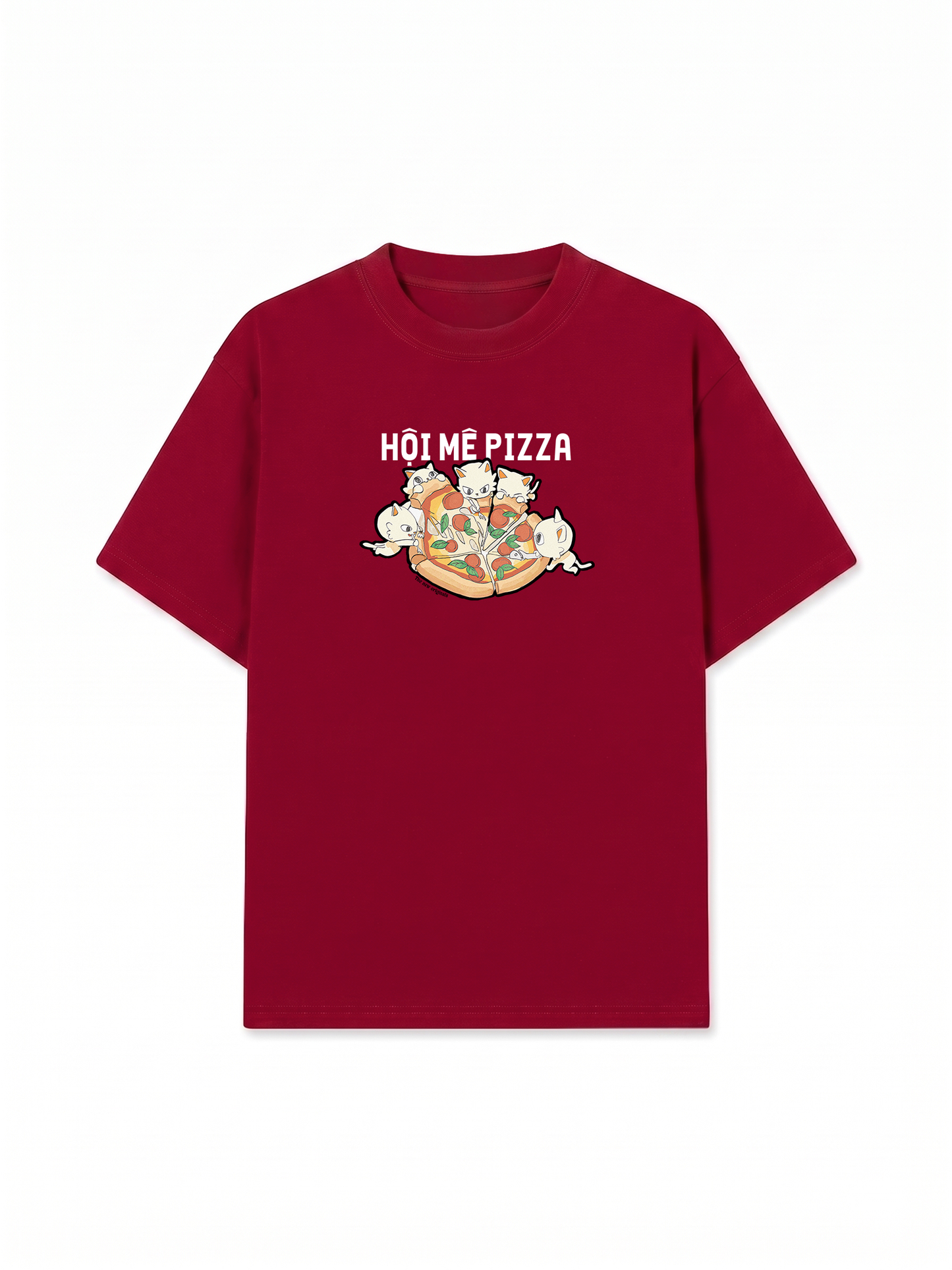 Áo Thun Relaxed Fit Hội Mèo Mê Pizza