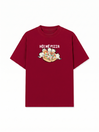 Áo Thun Relaxed Fit Hội Mèo Mê Pizza