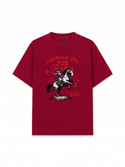 Áo Thun Relaxed Fit The Bad Horse Sadle Up For A Rodeo