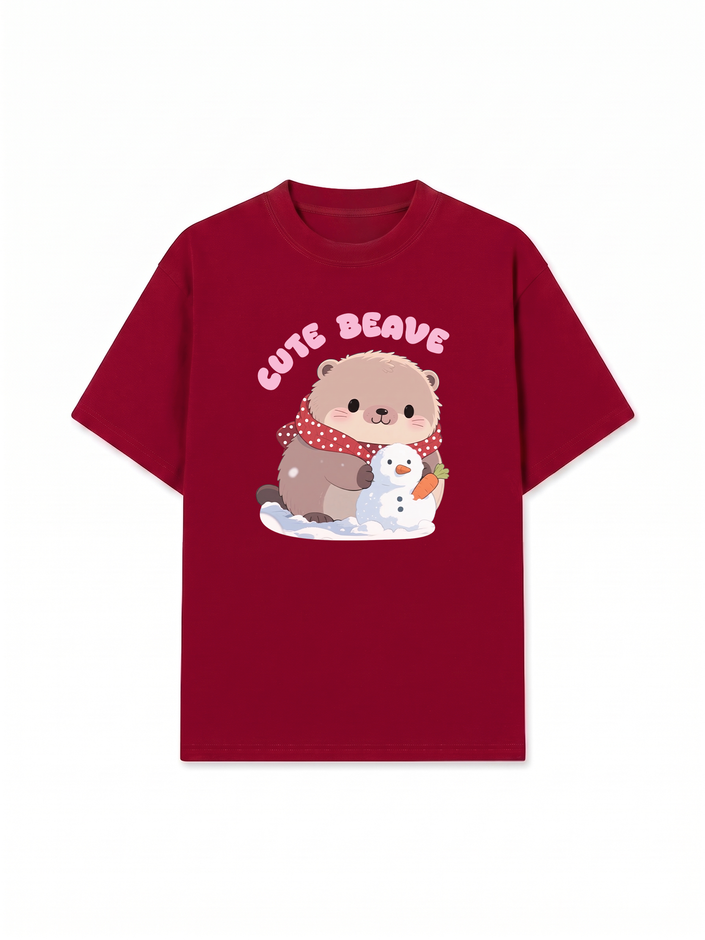 Áo Thun Relaxed Fit Animal Red Cute Beaver