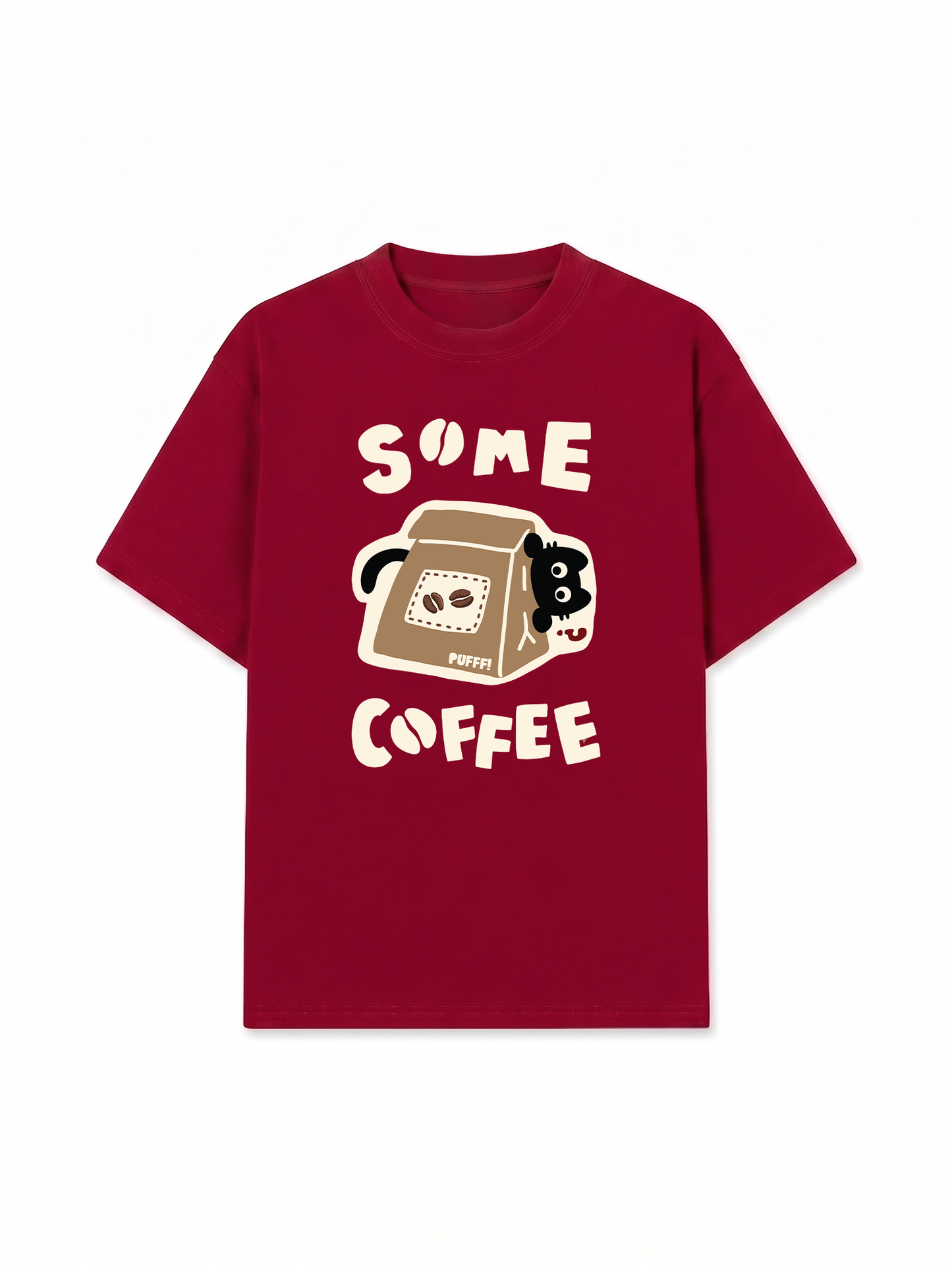 Áo Thun Relaxed Fit Coffee Some Coffee Cute Cat
