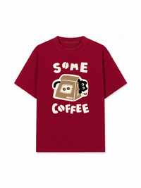 Áo Thun Relaxed Fit Coffee Some Coffee Cute Cat