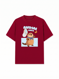 Áo Thun Relaxed Fit Animal Beaver Catches Butterflies