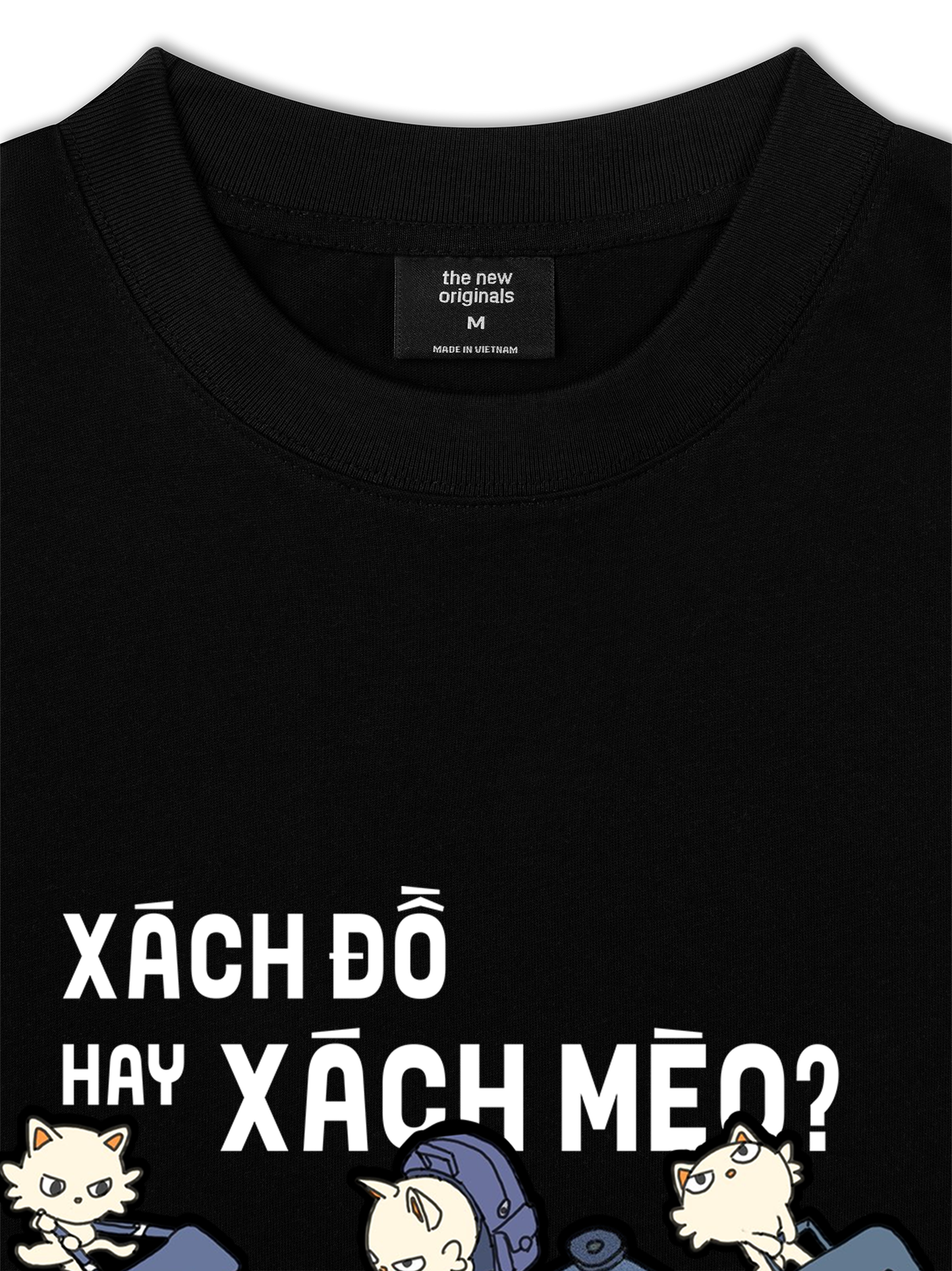 Áo Thun Relaxed Fit Hội Mèo Xách Vali