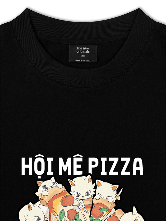 Áo Thun Relaxed Fit Hội Mèo Mê Pizza