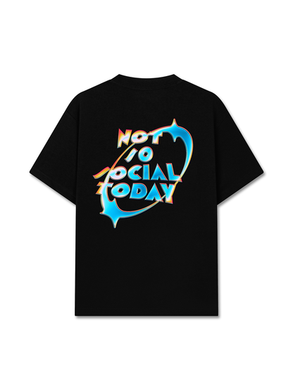 Áo Thun Relaxed Fit Not So Social Today Neon Holographic