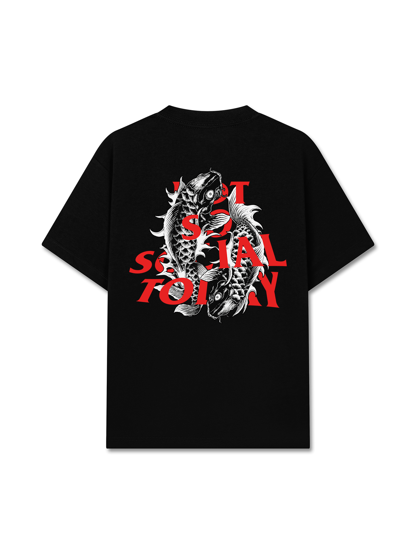 Áo Thun Relaxed Fit Not So Social Today Dark Koi Harmony