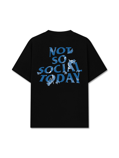 Áo Thun Relaxed Fit Not So Social Today Blue Dragon
