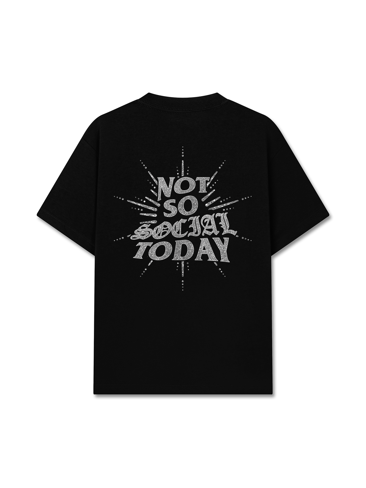 Áo Thun Relaxed Fit Not So Social Today Silver Glitter