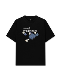 Áo Thun Relaxed Fit Hội Mèo Xách Vali