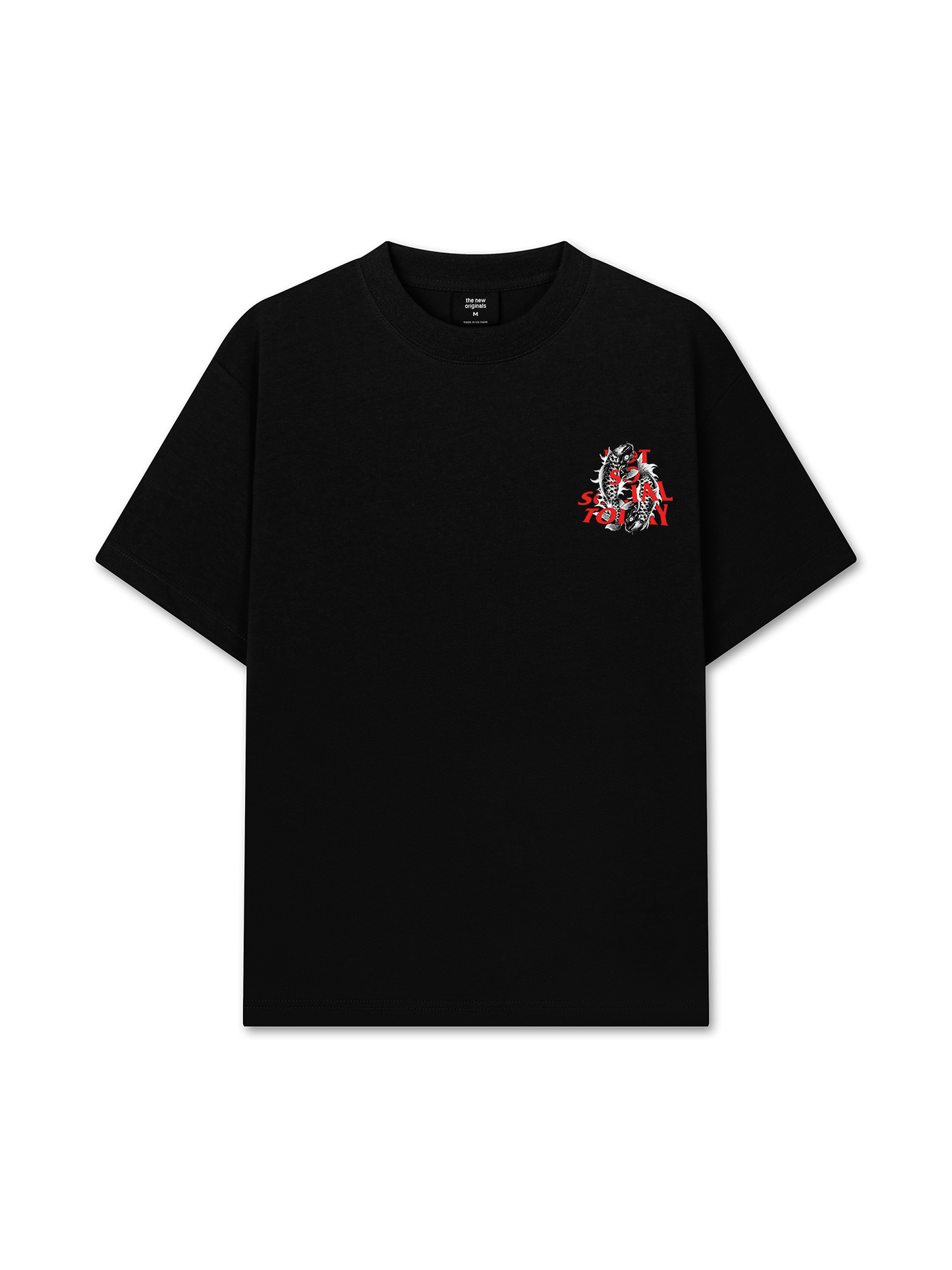 Áo Thun Relaxed Fit Not So Social Today Dark Koi Harmony