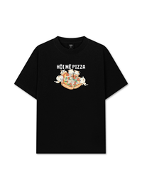 Áo Thun Relaxed Fit Hội Mèo Mê Pizza