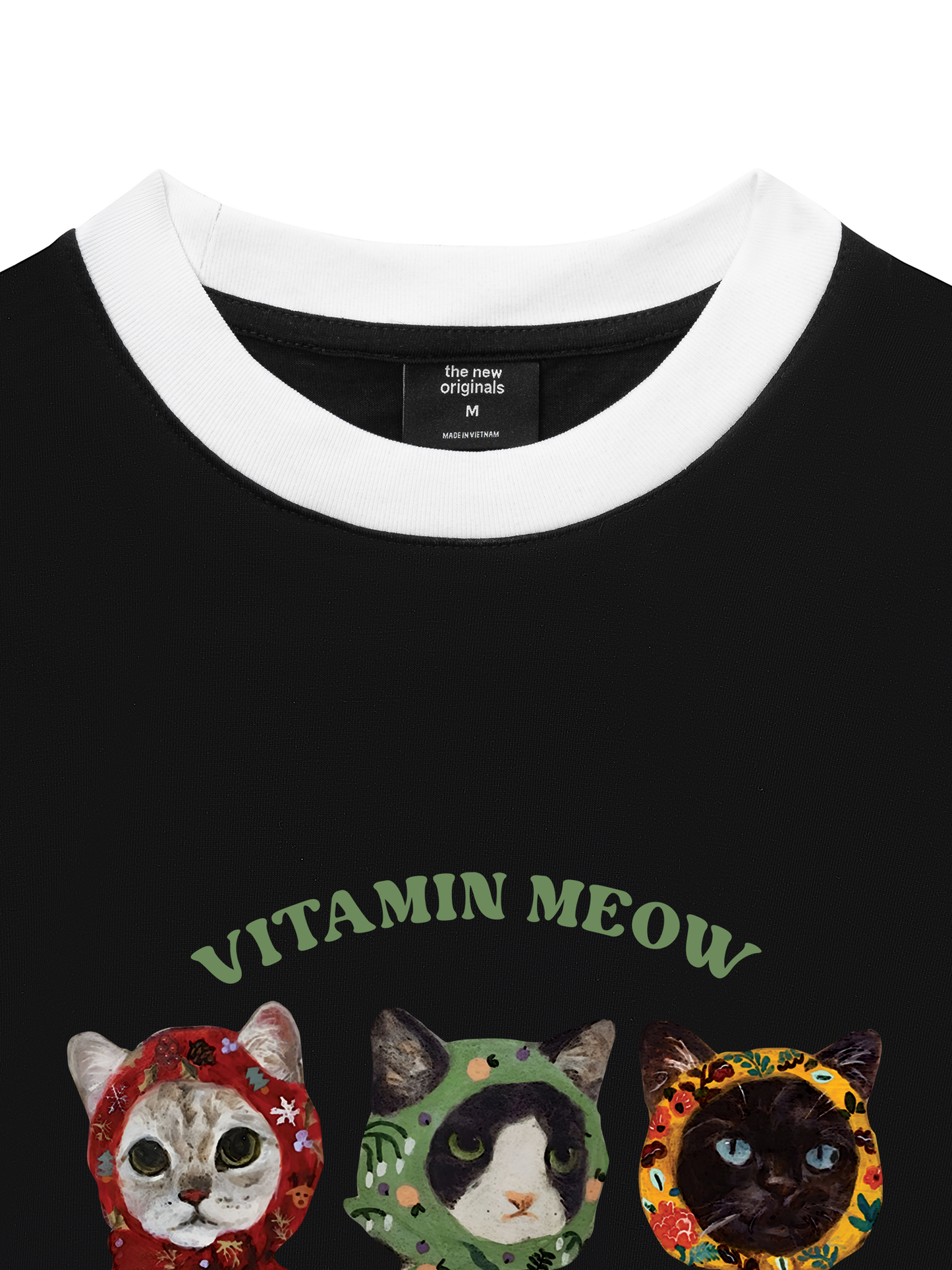 Áo Thun Ringer Relaxed Fit Vitamin Meow