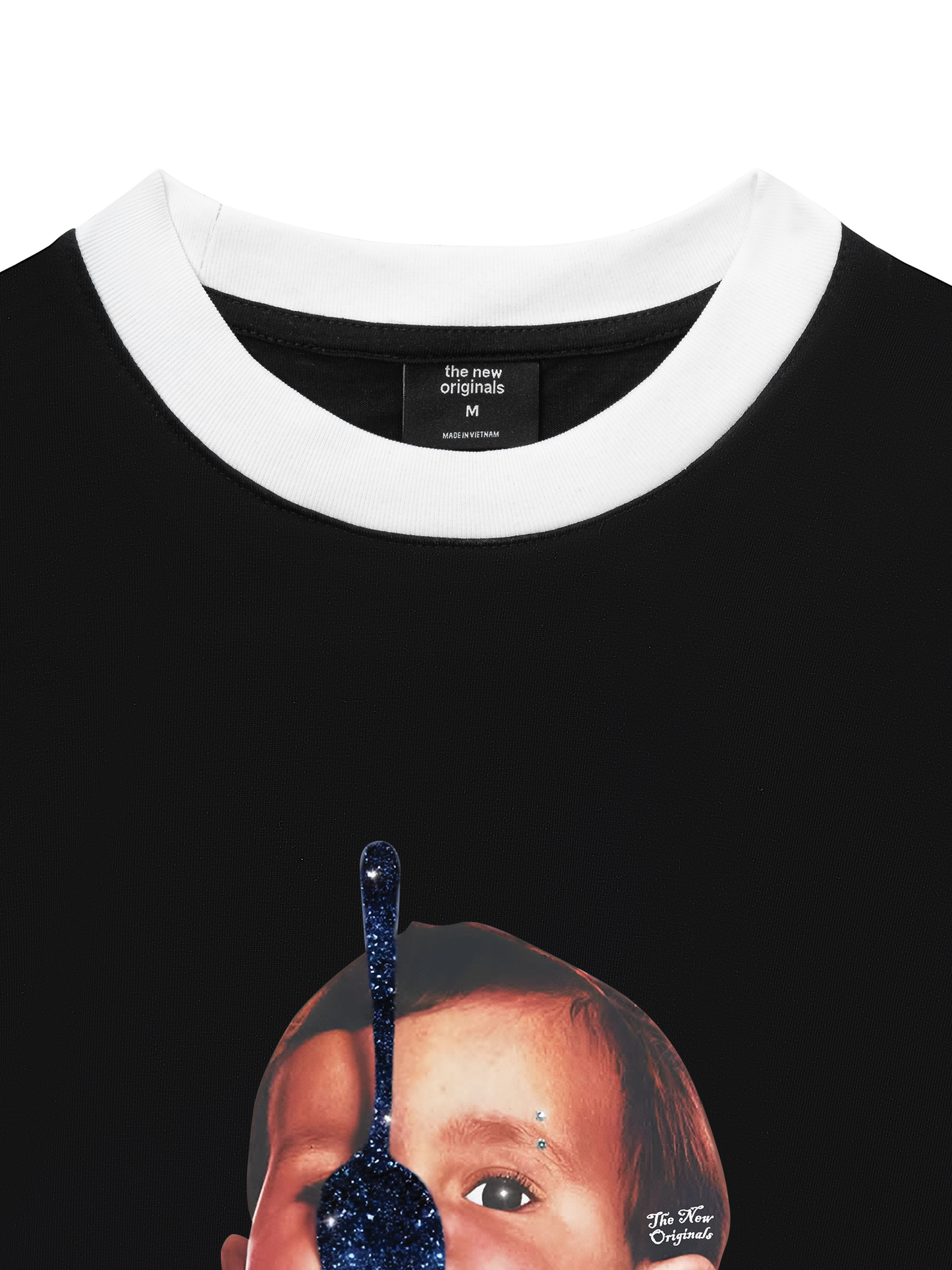 Áo Thun Ringer Relaxed Fit Funny spoon-covered face boy