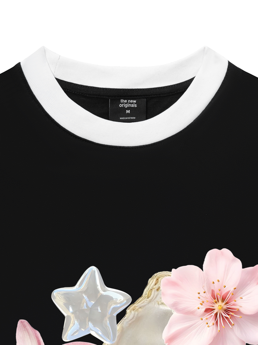 Áo Thun Ringer Relaxed Fit Pearl Bloom_