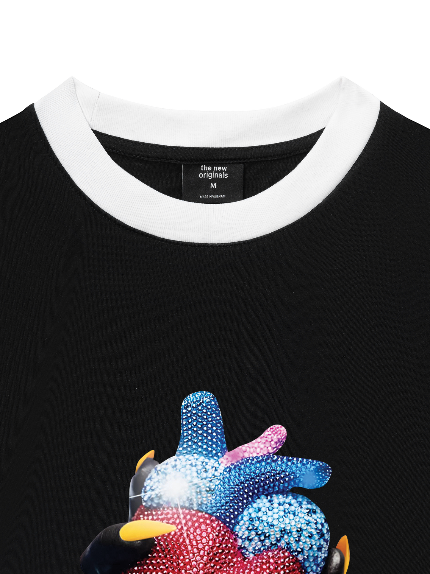 Áo Thun Ringer Relaxed Fit - Handheld colorful rhinestone art heart