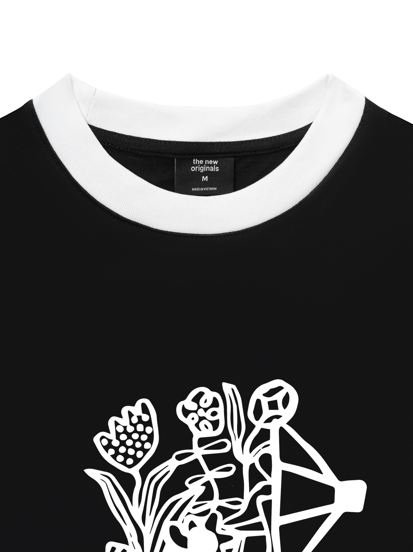 Áo Thun Ringer Relaxed Fit Coffee & Flowers Oversized