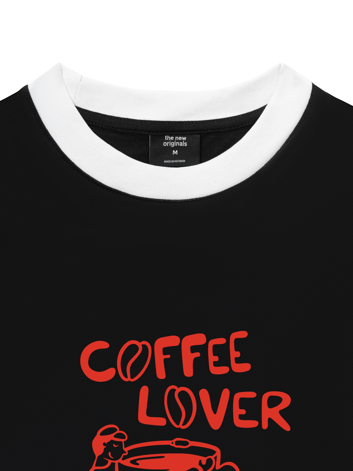 Áo Thun Ringer Relaxed Fit coffee lover club-01