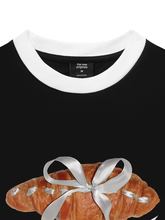 Áo Thun Ringer Relaxed Fit Sweet Pastry Silver Bow