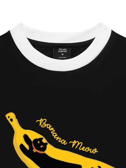 Áo Thun Ringer Relaxed Fit Banana Meow