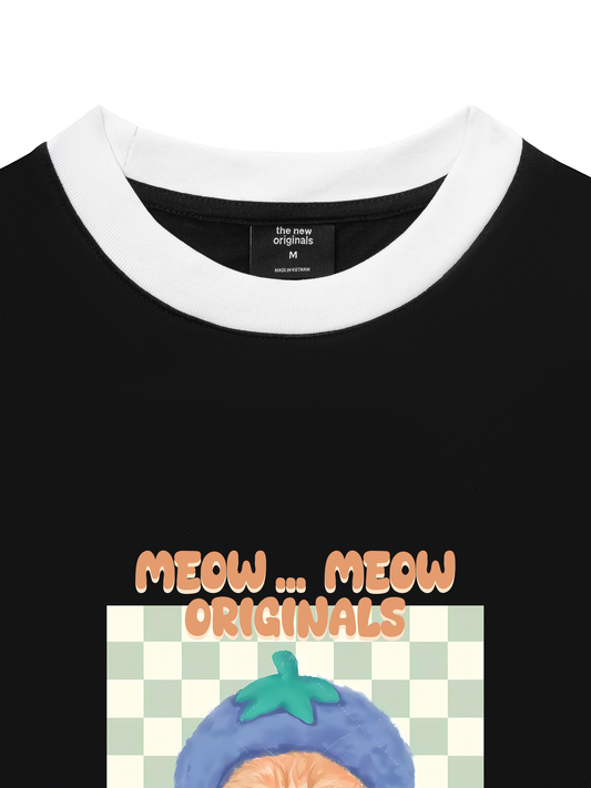 Áo Thun Ringer Relaxed Fit Animal Meow