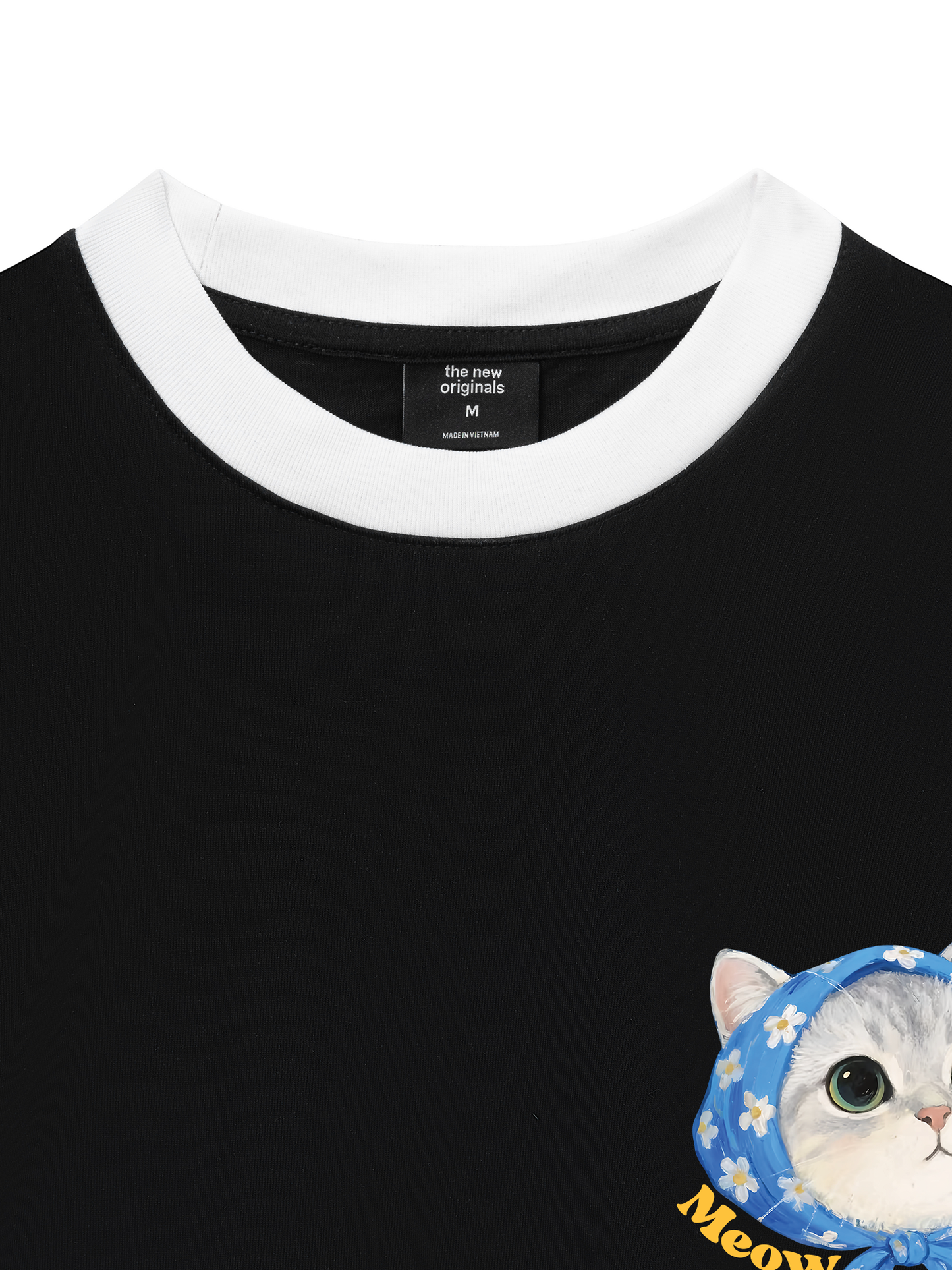 Áo Thun Ringer Relaxed Fit Cute Cat