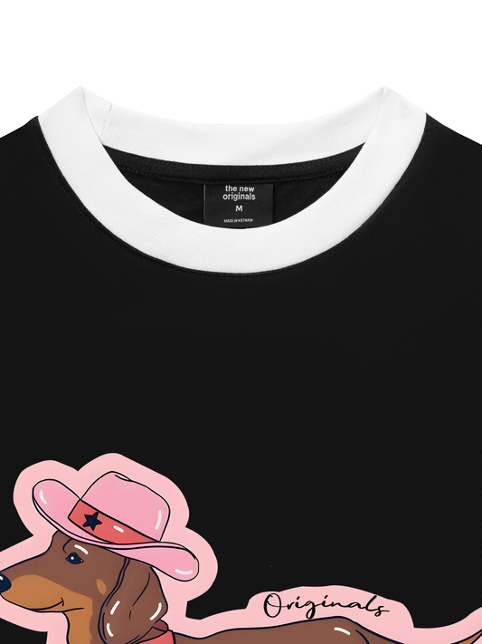 Áo Thun Ringer Relaxed Fit Howdy Dachshund