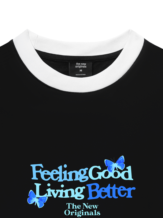 Áo Thun Ringer Relaxed Fit Be Bold Feeling Good Living Better