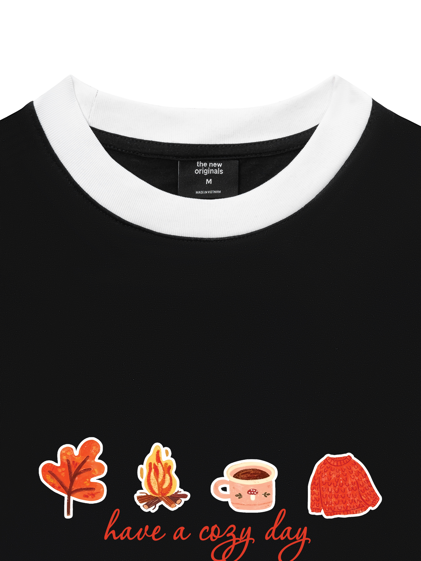 Áo Thun Ringer Relaxed Fit Autumn Vibes Have a Cozy