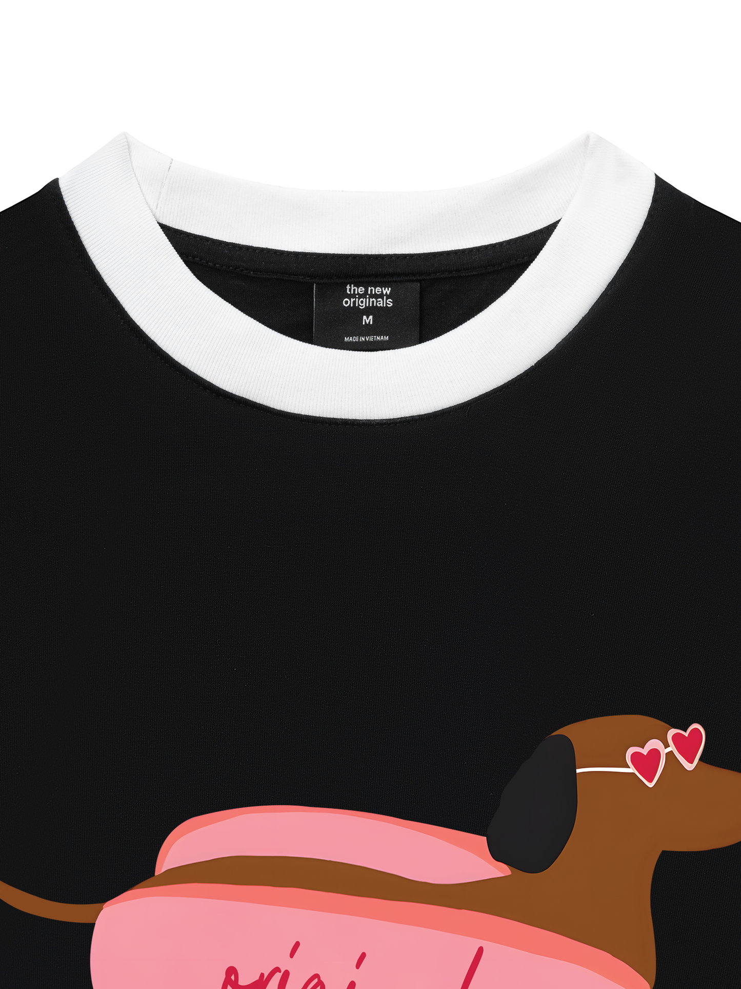 Áo Thun Ringer Relaxed Fit Pink Dachshund