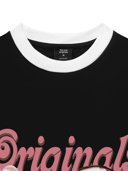 Áo Thun Ringer Relaxed Fit Summer Vibes Pink Girl Beachy