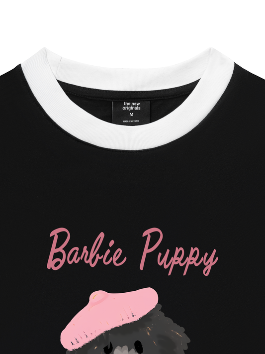 Áo Thun Ringer Relaxed Fit Animal Barbie Puppy