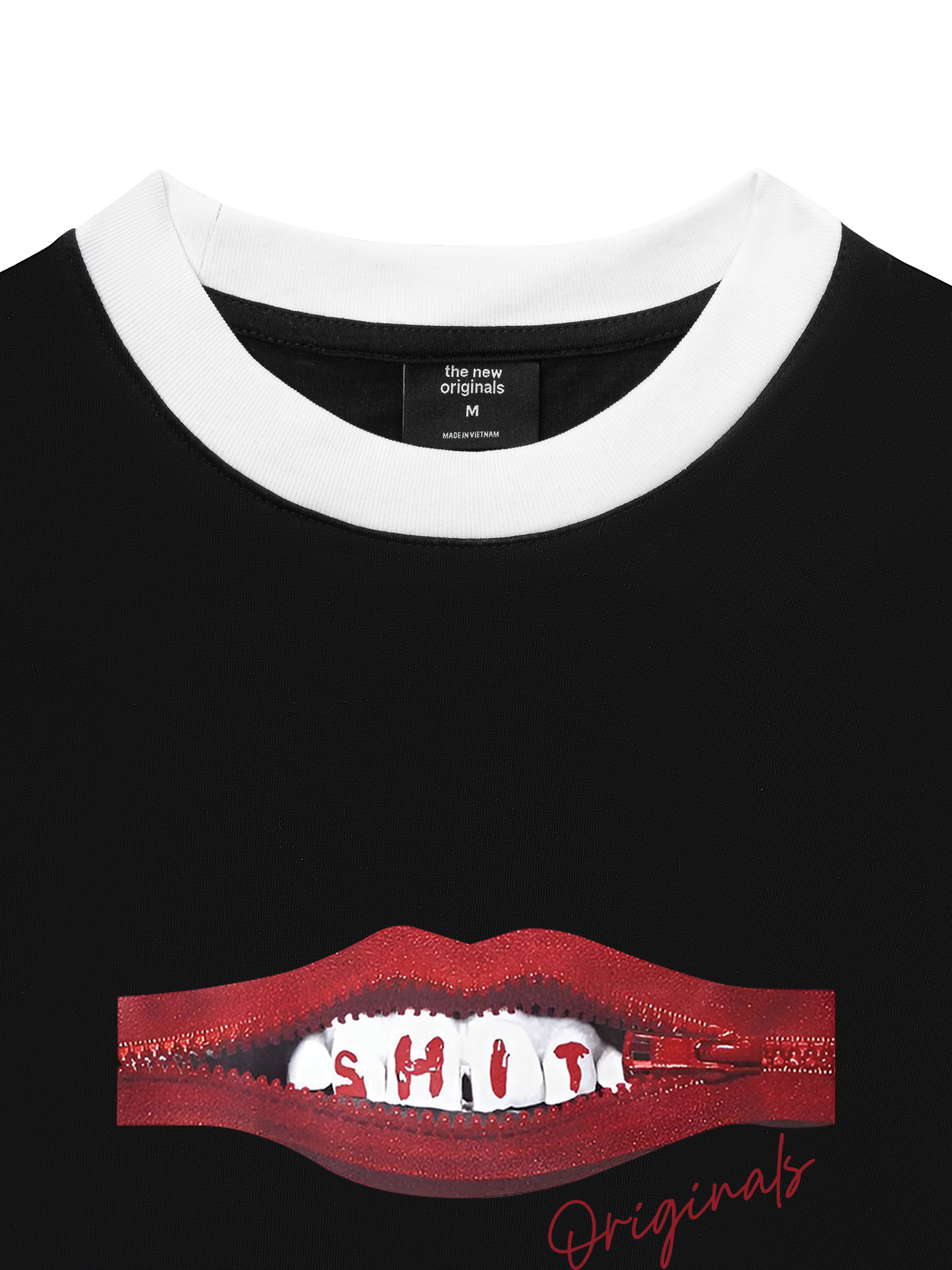 Áo Thun Ringer Relaxed Fit Teeth Zip Classic