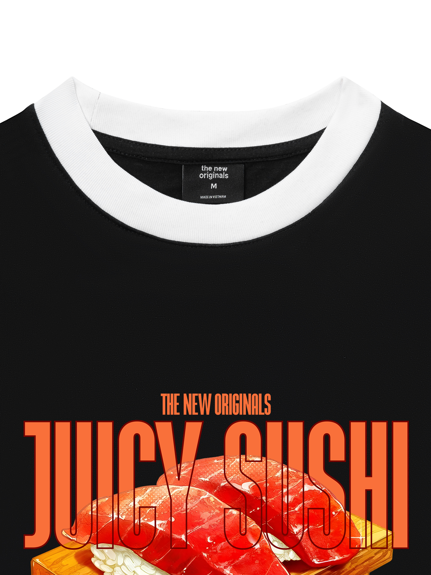 Áo Thun Ringer Relaxed Fit Foody Juicy Sushi