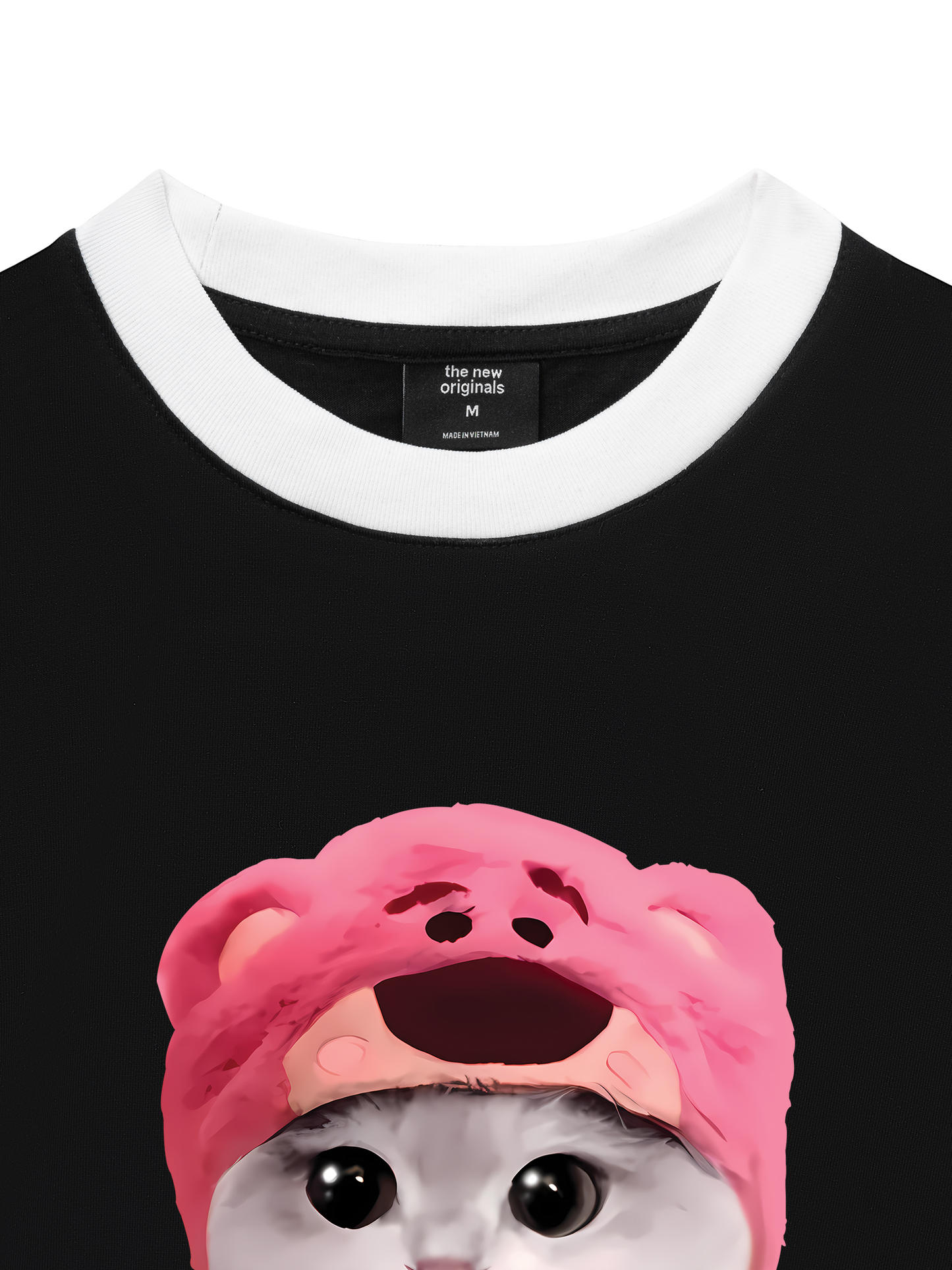 Áo Thun Ringer Relaxed Fit Animal Mood Pink Meow