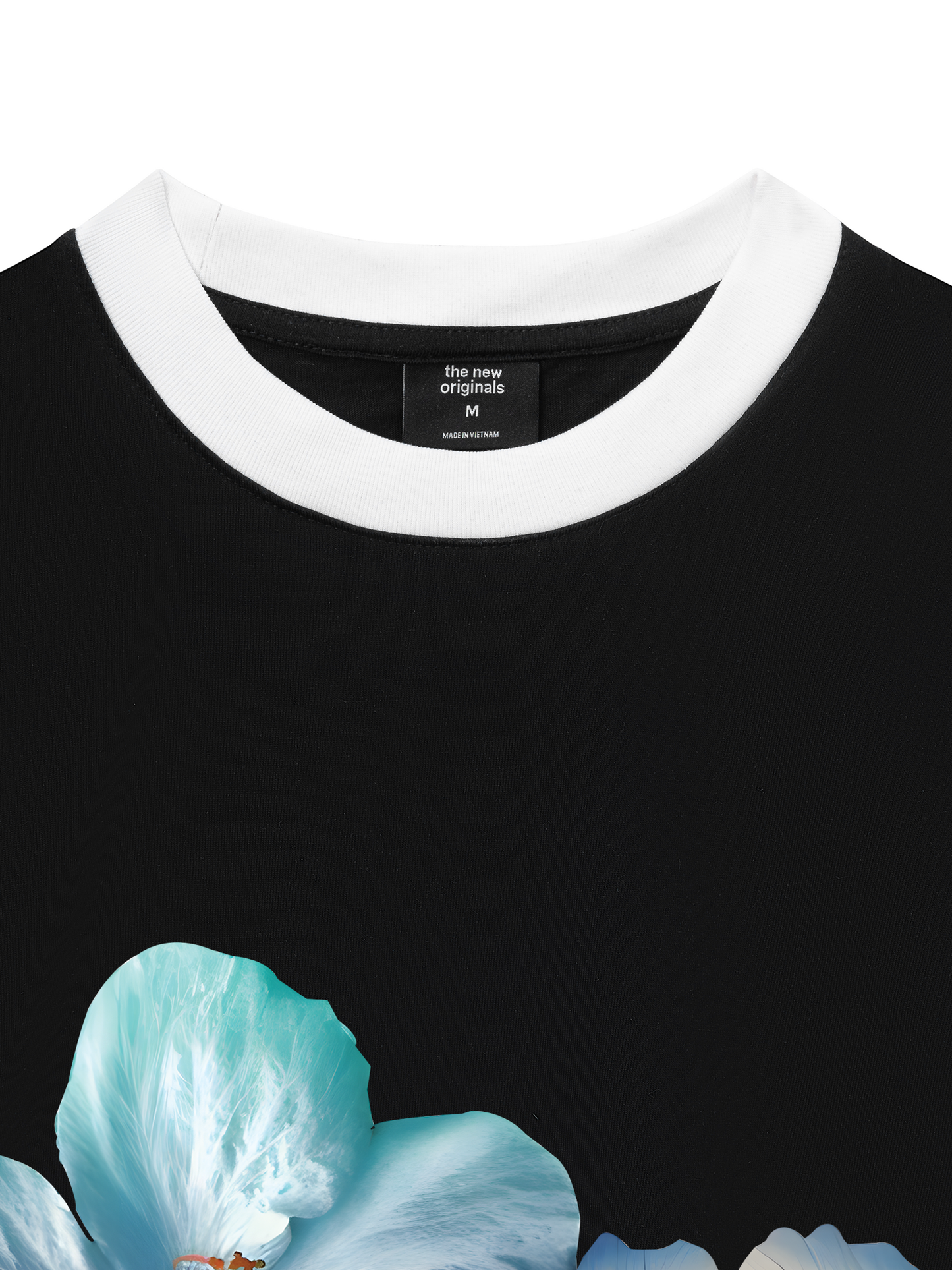 Áo Thun Ringer Relaxed Fit Summer Vibes Souble Blue Flower