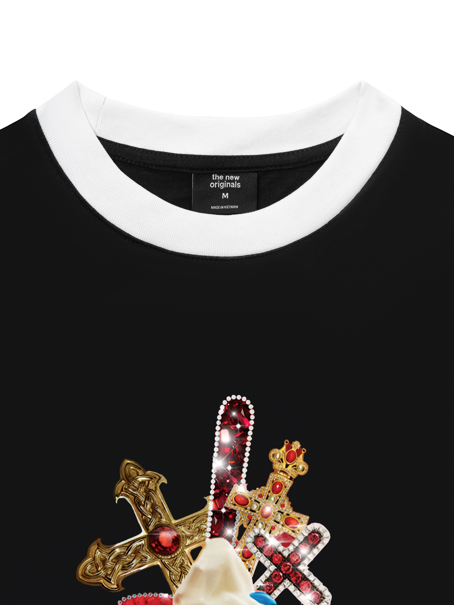 Áo Thun Ringer Relaxed Fit Gem Cross Ice Cream