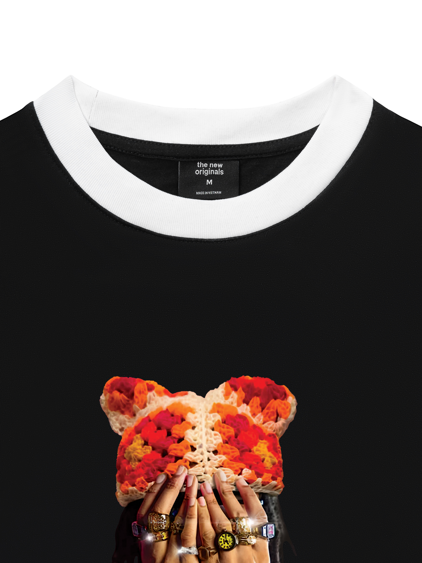 Áo Thun Ringer Relaxed Fit Jewel Ring & Orange Kitty Cap Wash