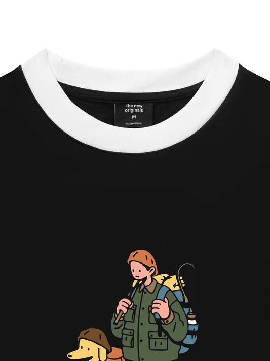 Áo Thun Ringer Relaxed Fit Go Outside Ready to Hike