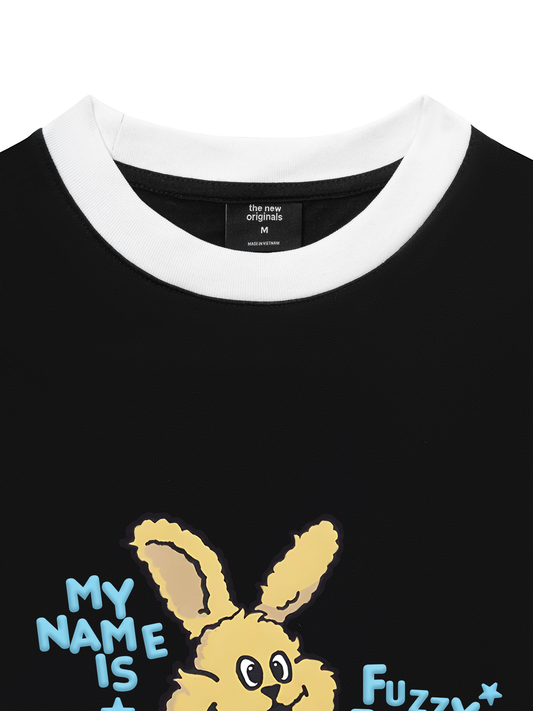 Áo Thun Ringer Relaxed Fit My Name Is Fuzzy Rabbit