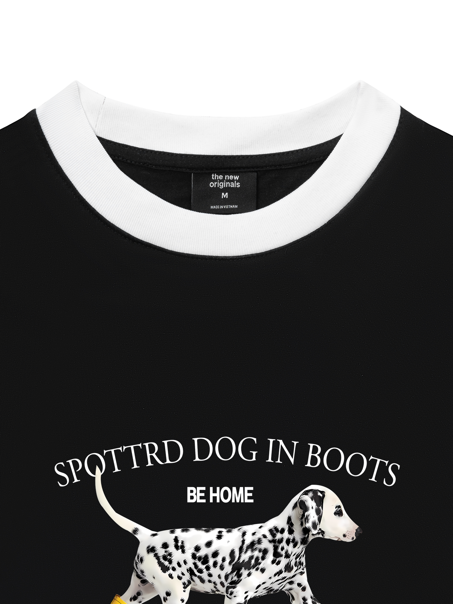 Áo Thun Ringer Relaxed Fit Animal Cute Puppy Yellow Boots