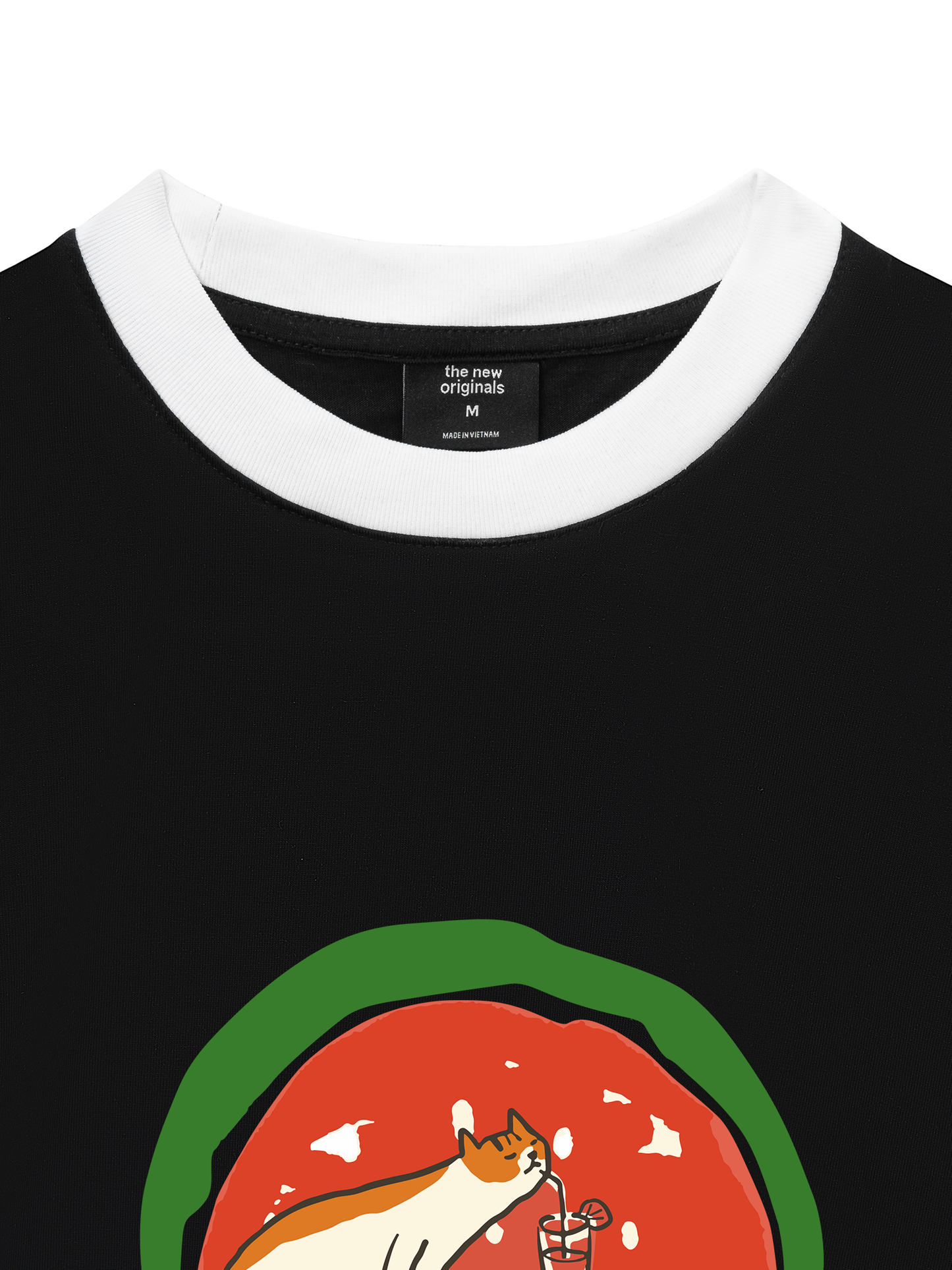 Áo Thun Ringer Relaxed Fit Meow Meow Watermelon