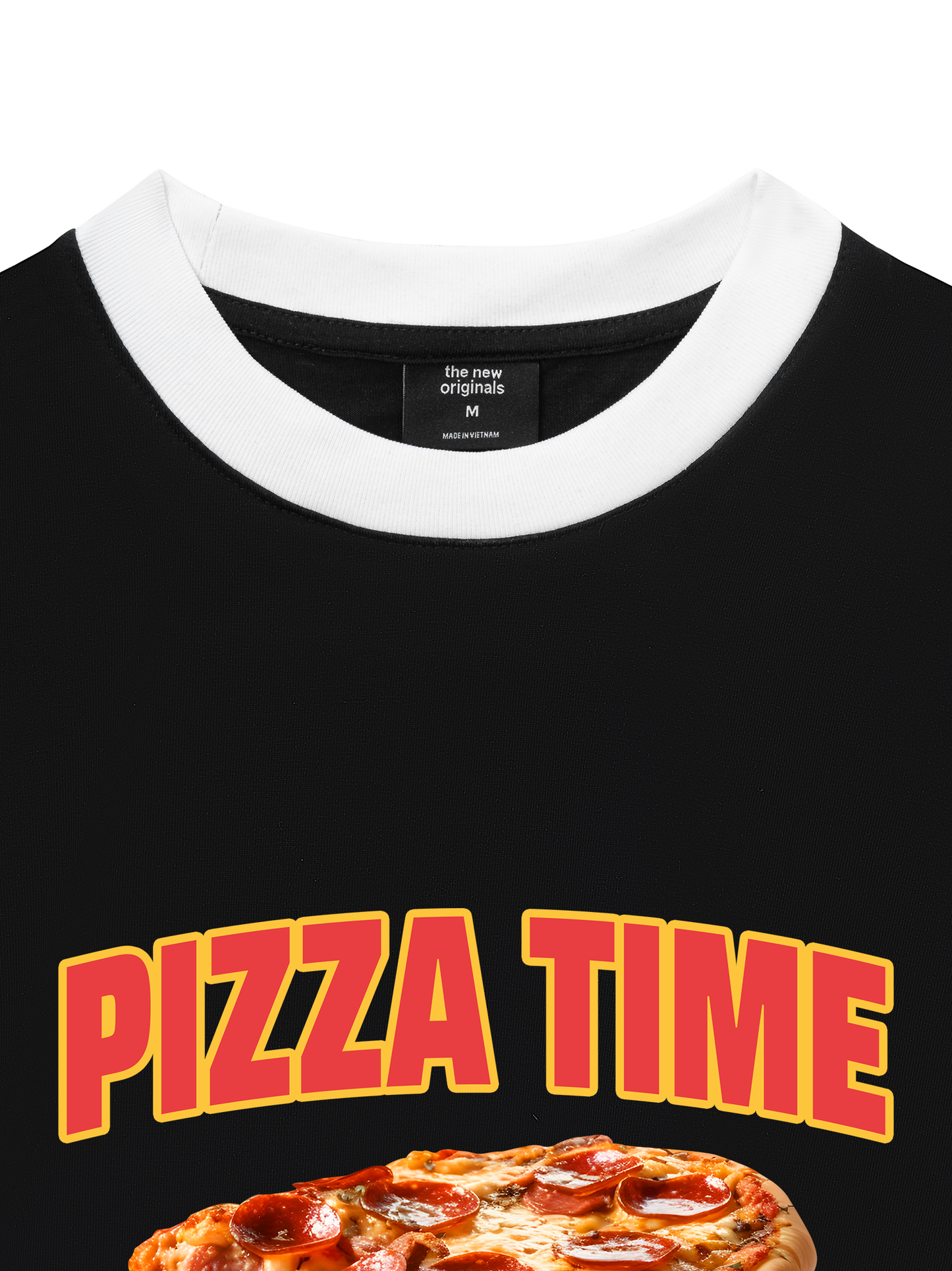 Áo Thun Ringer Relaxed Fit Foody Pizza Time