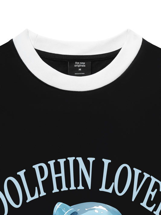 Áo Thun Ringer Relaxed Fit Ocean Dolphin Lover