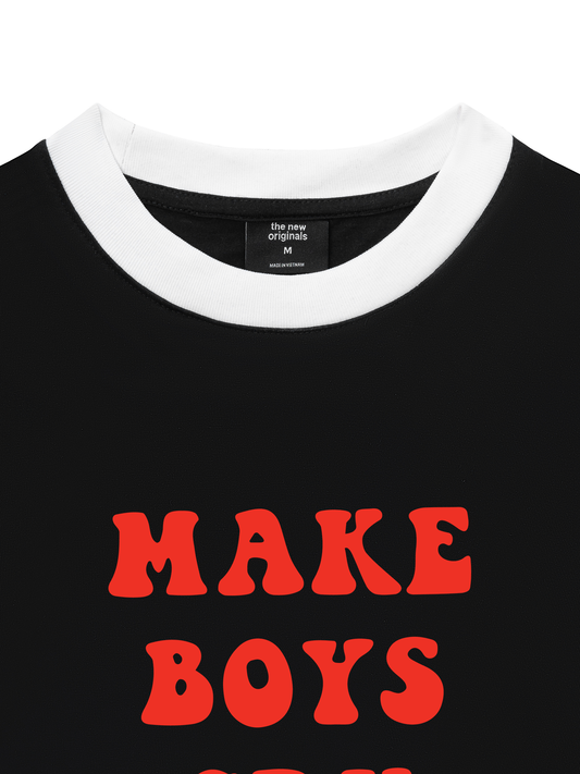 Áo Thun Ringer Relaxed Fit Make boys cry